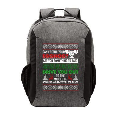 Funny Can I Refill Your Eggnog? Ugly Christmas Sweater Vector Backpack