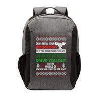 Funny Can I Refill Your Eggnog? Ugly Christmas Sweater Vector Backpack