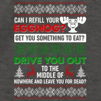 Funny Can I Refill Your Eggnog? Ugly Christmas Sweater Vector Backpack