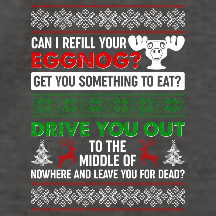 Funny Can I Refill Your Eggnog? Ugly Christmas Sweater Vector Backpack