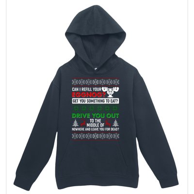 Funny Can I Refill Your Eggnog? Ugly Christmas Sweater Urban Pullover Hoodie