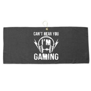 Funny Can't Hear You I'm Gaming Large Microfiber Waffle Golf Towel