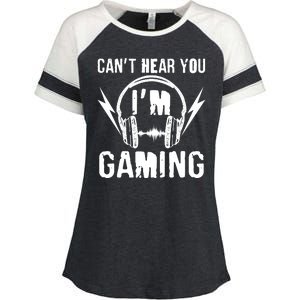 Funny Can't Hear You I'm Gaming Enza Ladies Jersey Colorblock Tee