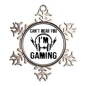 Funny Can't Hear You I'm Gaming Metallic Star Ornament