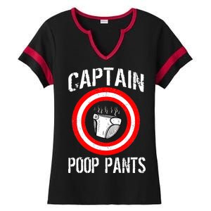 Funny Captain Poop Pants Ladies Halftime Notch Neck Tee