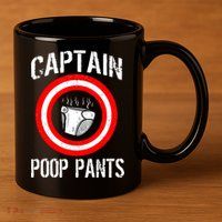 Funny Captain Poop Pants 11oz C Handle Ceramic Mug