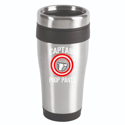 Funny Captain Poop Pants 16oz Travel Tumbler