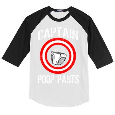 Funny Captain Poop Pants Kids Colorblock Raglan Jersey