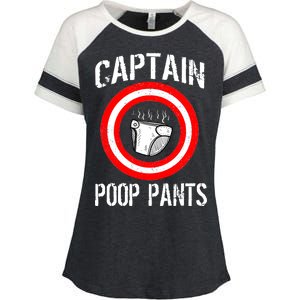 Funny Captain Poop Pants Enza Ladies Jersey Colorblock Tee