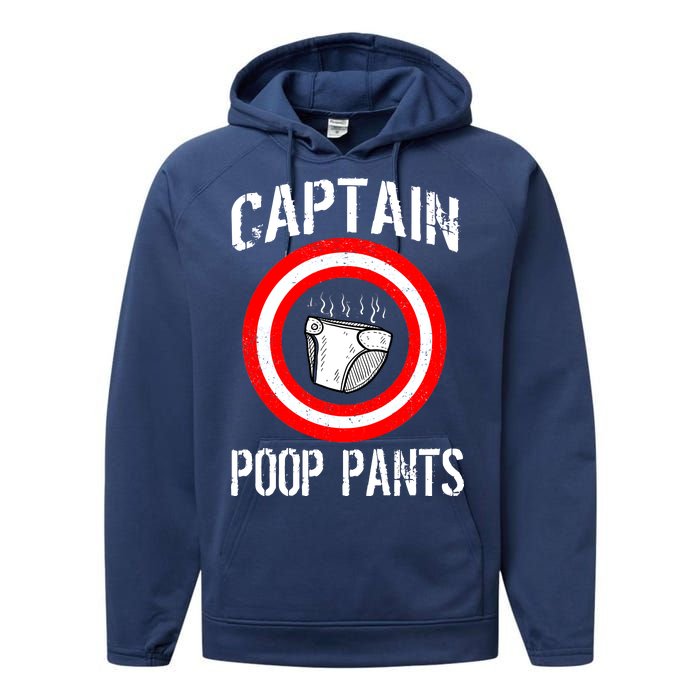 Funny Captain Poop Pants Performance Fleece Hoodie