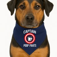 Funny Captain Poop Pants USA-Made Doggie Bandana