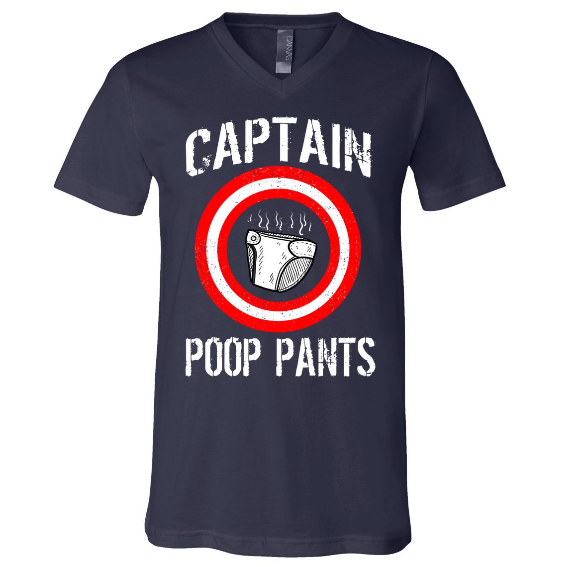 Funny Captain Poop Pants V-Neck T-Shirt