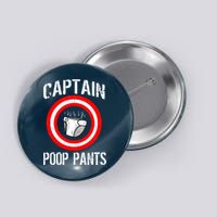 Funny Captain Poop Pants Button