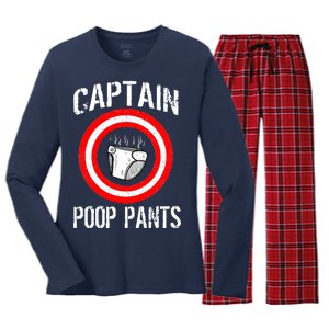 Funny Captain Poop Pants Women's Long Sleeve Flannel Pajama Set 