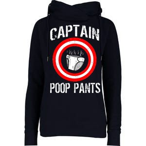 Funny Captain Poop Pants Womens Funnel Neck Pullover Hood