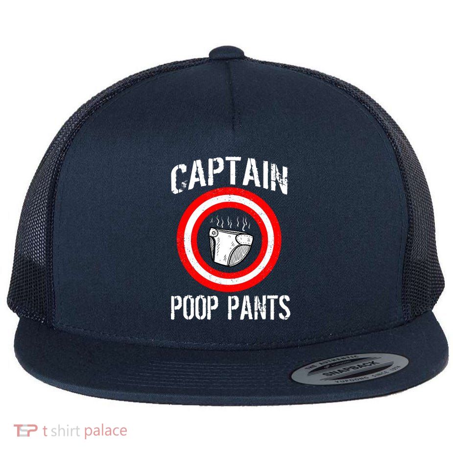 Funny Captain Poop Pants Flatbill Hat