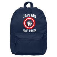 Funny Captain Poop Pants 16 in Basic Backpack