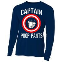 Funny Captain Poop Pants Cooling Performance Long Sleeve Crew