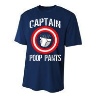 Funny Captain Poop Pants Performance Sprint T-Shirt