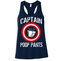 Funny Captain Poop Pants Women's Racerback Tank