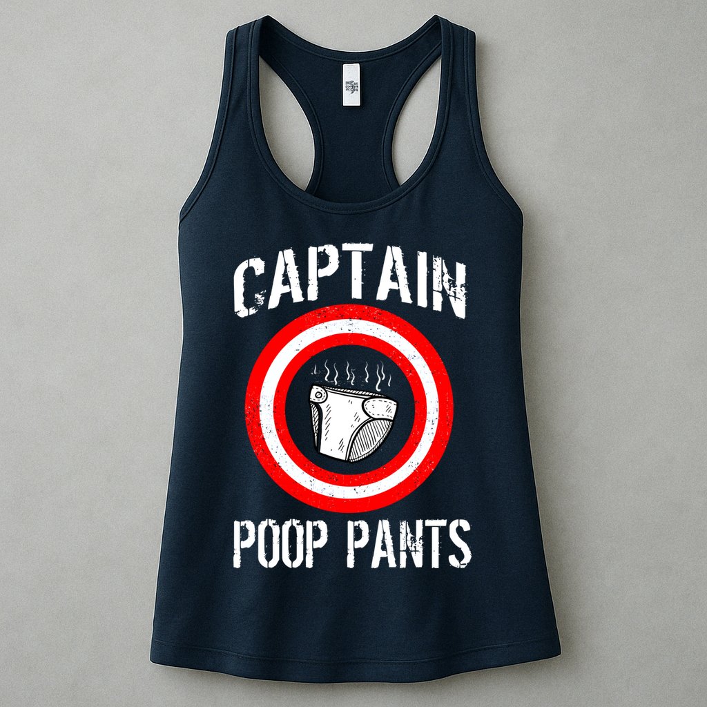 Funny Captain Poop Pants Womens Tank Top