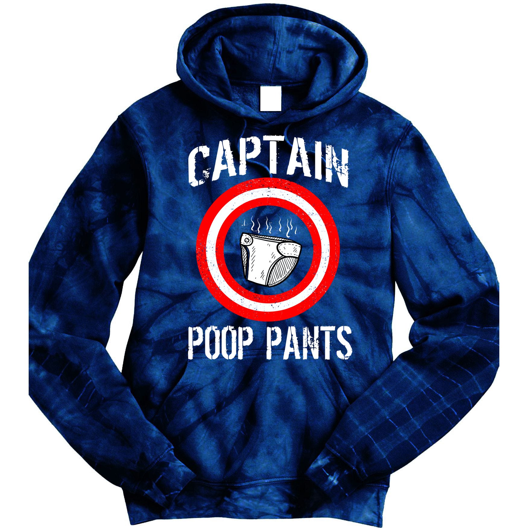 Funny Captain Poop Pants Tie Dye Hoodie