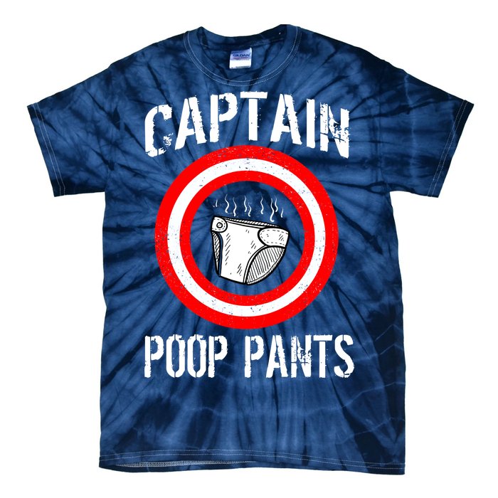 Funny Captain Poop Pants Tie-Dye T-Shirt