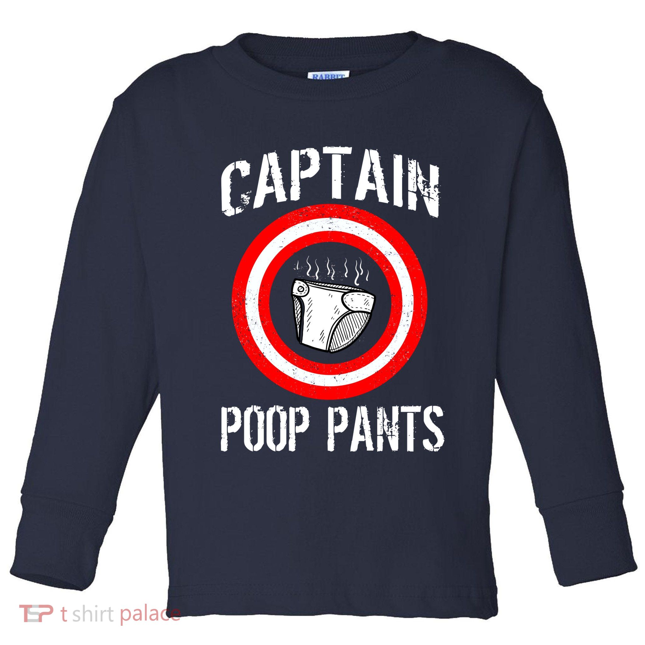 Funny Captain Poop Pants Toddler Long Sleeve Shirt