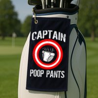 Funny Captain Poop Pants Golf Towel