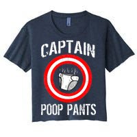 Funny Captain Poop Pants Women's Crop Top Tee