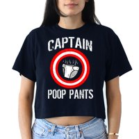 Funny Captain Poop Pants Crop Top