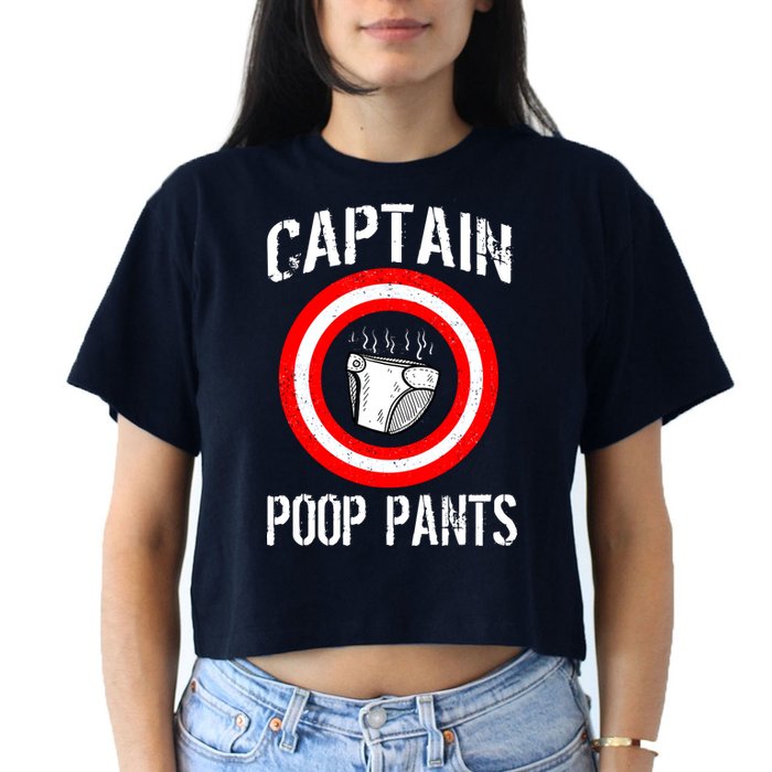 Funny Captain Poop Pants Crop Top