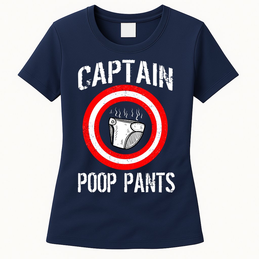 Funny Captain Poop Pants Womens T-Shirt