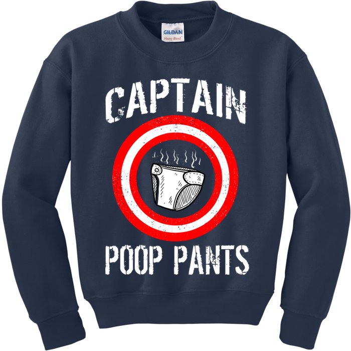 Funny Captain Poop Pants Kids Sweatshirt