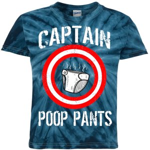 Funny Captain Poop Pants Kids Tie-Dye T-Shirt