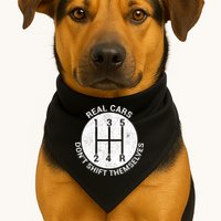 Funny Car Stick Shift USA-Made Doggie Bandana