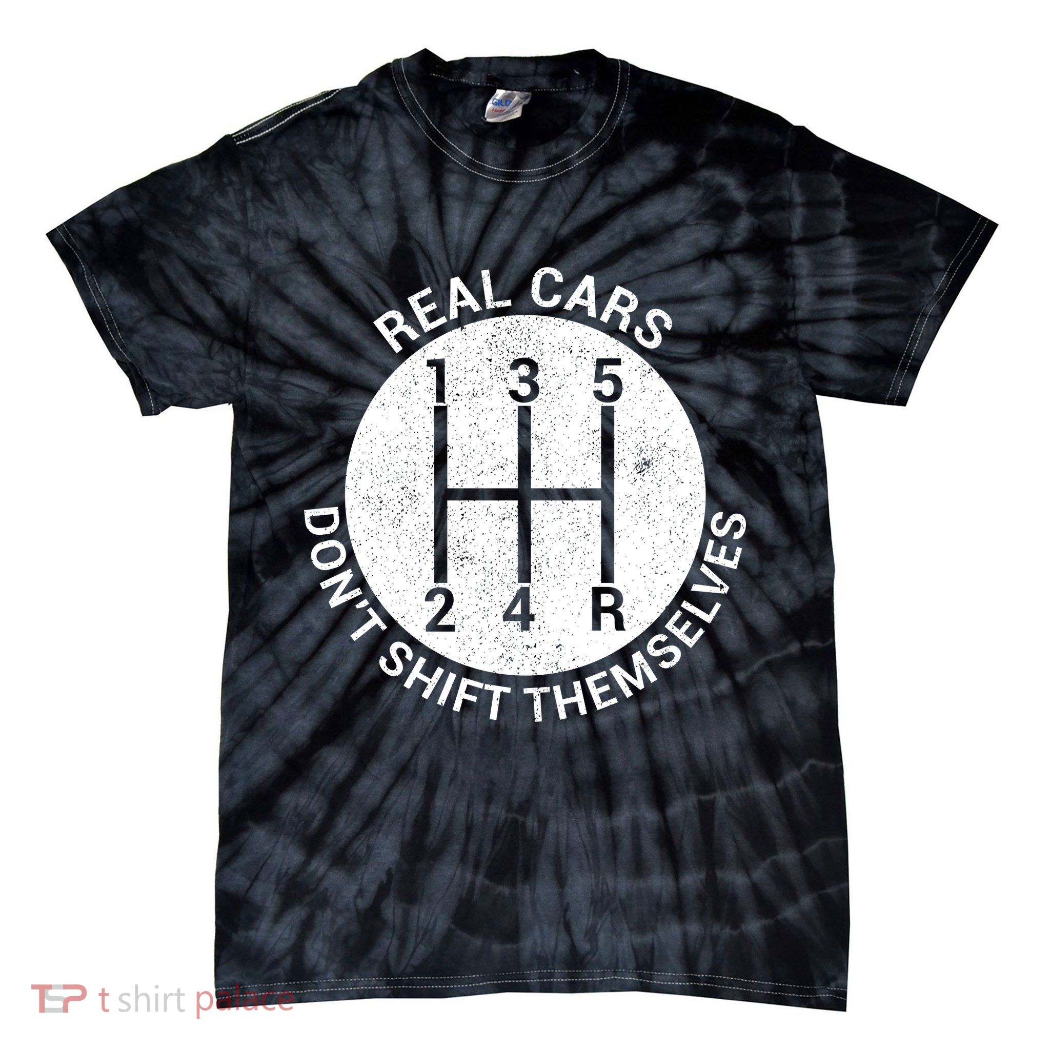 Funny Car Stick Shift Tie-Dye T-Shirt