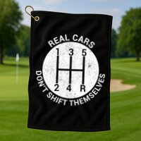 Funny Car Stick Shift Golf Towel