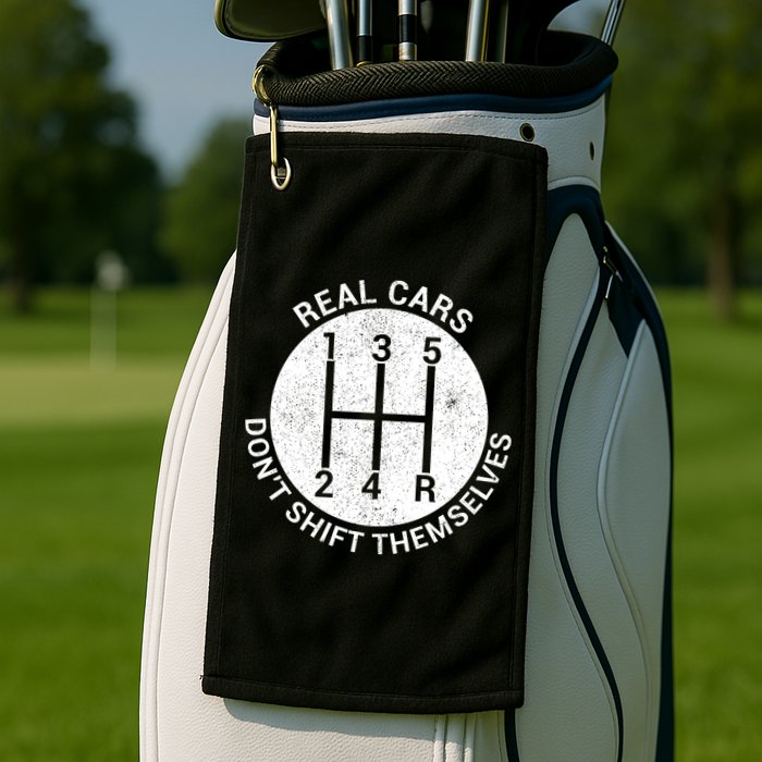 Funny Car Stick Shift Golf Towel