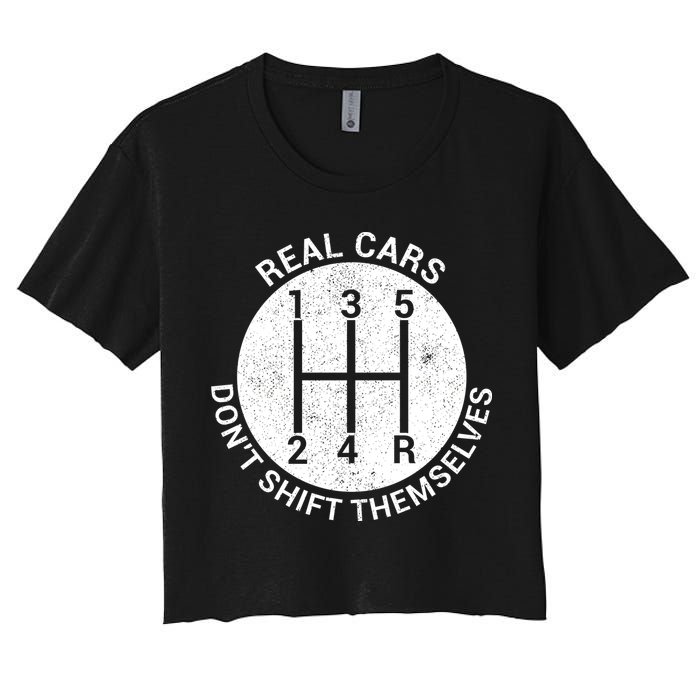 Funny Car Stick Shift Women's Crop Top Tee