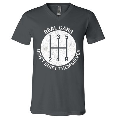 Funny Car Stick Shift V-Neck T-Shirt