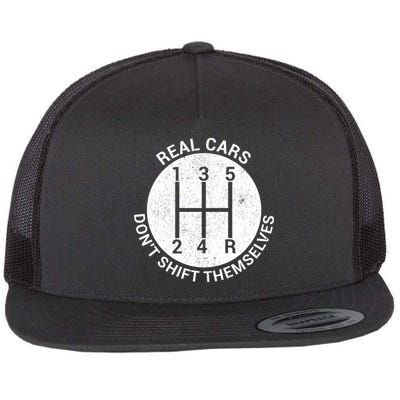 Funny Car Stick Shift Flat Bill Trucker Hat