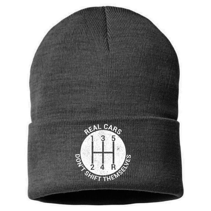 Funny Car Stick Shift Sustainable Knit Beanie