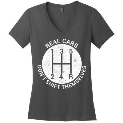Funny Car Stick Shift Women's V-Neck T-Shirt