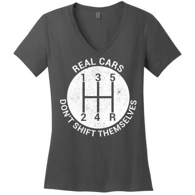 Funny Car Stick Shift Women's V-Neck T-Shirt