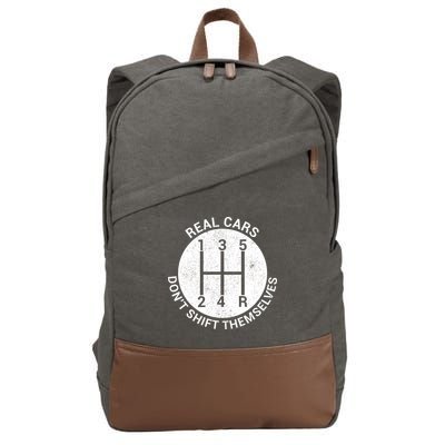 Funny Car Stick Shift Cotton Canvas Backpack