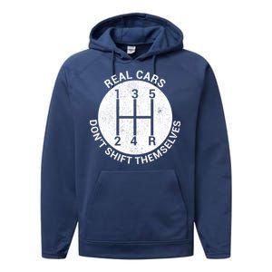 Funny Car Stick Shift Performance Fleece Hoodie