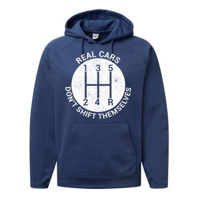 Funny Car Stick Shift Performance Fleece Hoodie