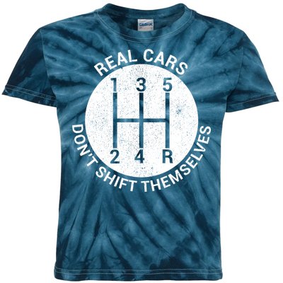 Funny Car Stick Shift Kids Tie-Dye T-Shirt