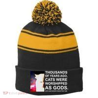 Funny Cat - Fluff You Fluffin Fluff Stripe Pom Pom Beanie